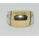 14ct gold 585/silver ring, size P 1/2.