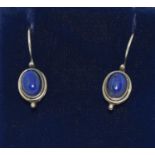 Vintage Lapis Lazuli 925 silver earrings.