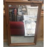 Modern pine framed mirror 75x105cm.