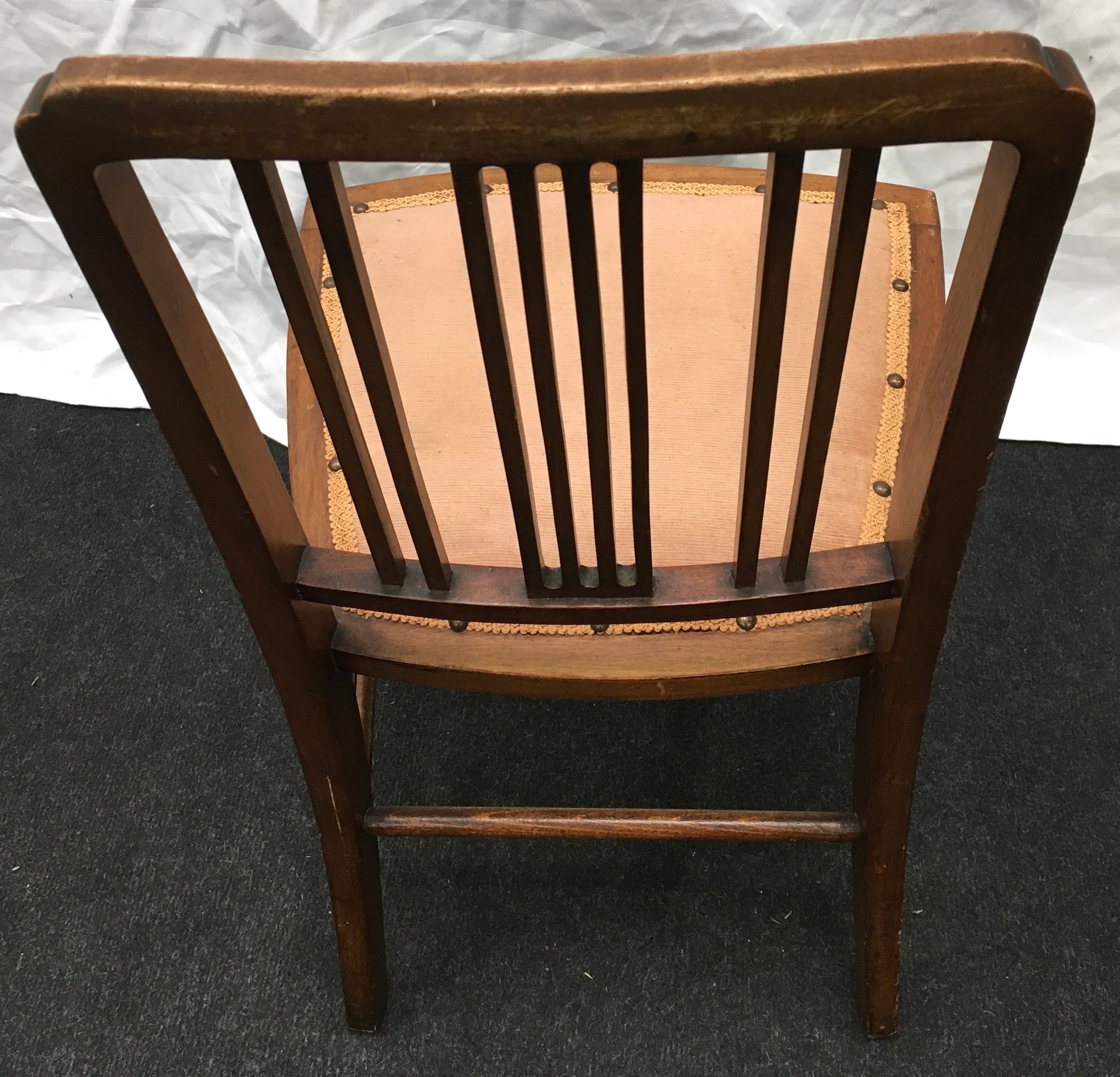 Arts & Crafts inlaid chair by Allen & Appleyard with makers mark 80x42x39cm. - Image 3 of 3