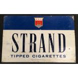 Vintage double sided sign "Strand Tipped Cigarettes" and "Woodbine" 73x49cm.