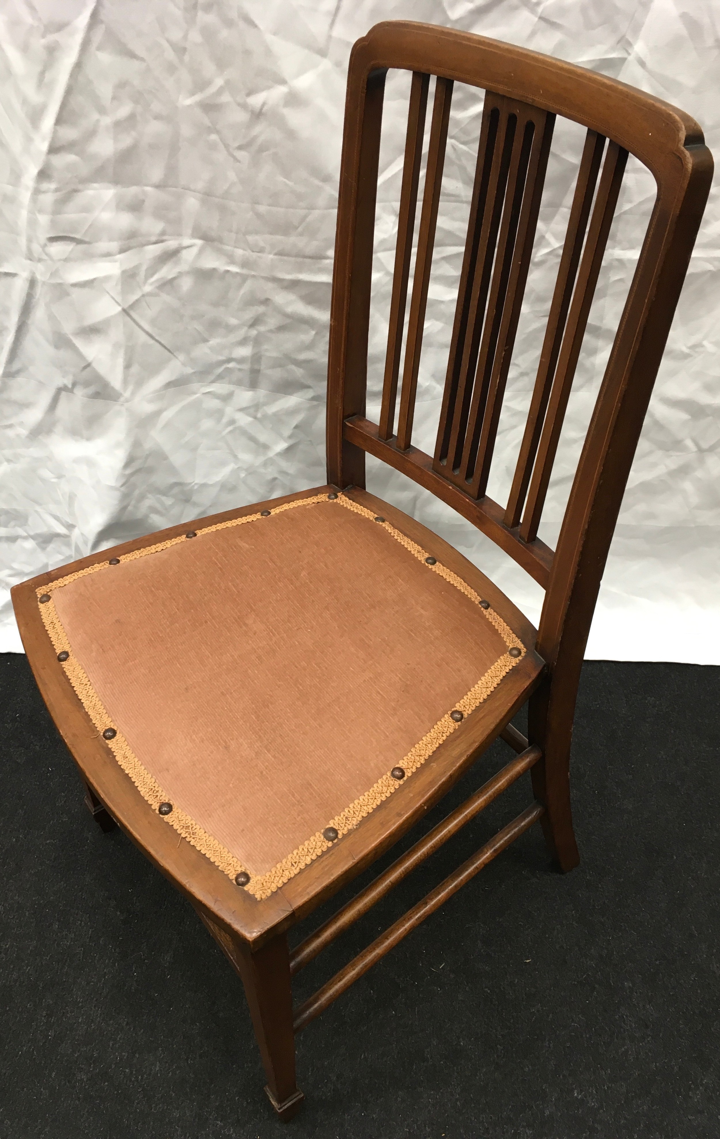 Arts & Crafts inlaid chair by Allen & Appleyard with makers mark 80x42x39cm. - Image 2 of 3