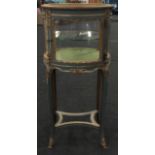 French decorative glazed display case with ormolu mounts to include the key 56x46x105cm