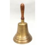 A large brass school bell. (ref 164)