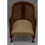 Vintage wicker backed tub chair