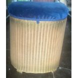 Lloyd Loom "Lusty" gold painted laundry basket complete with paper tag.
