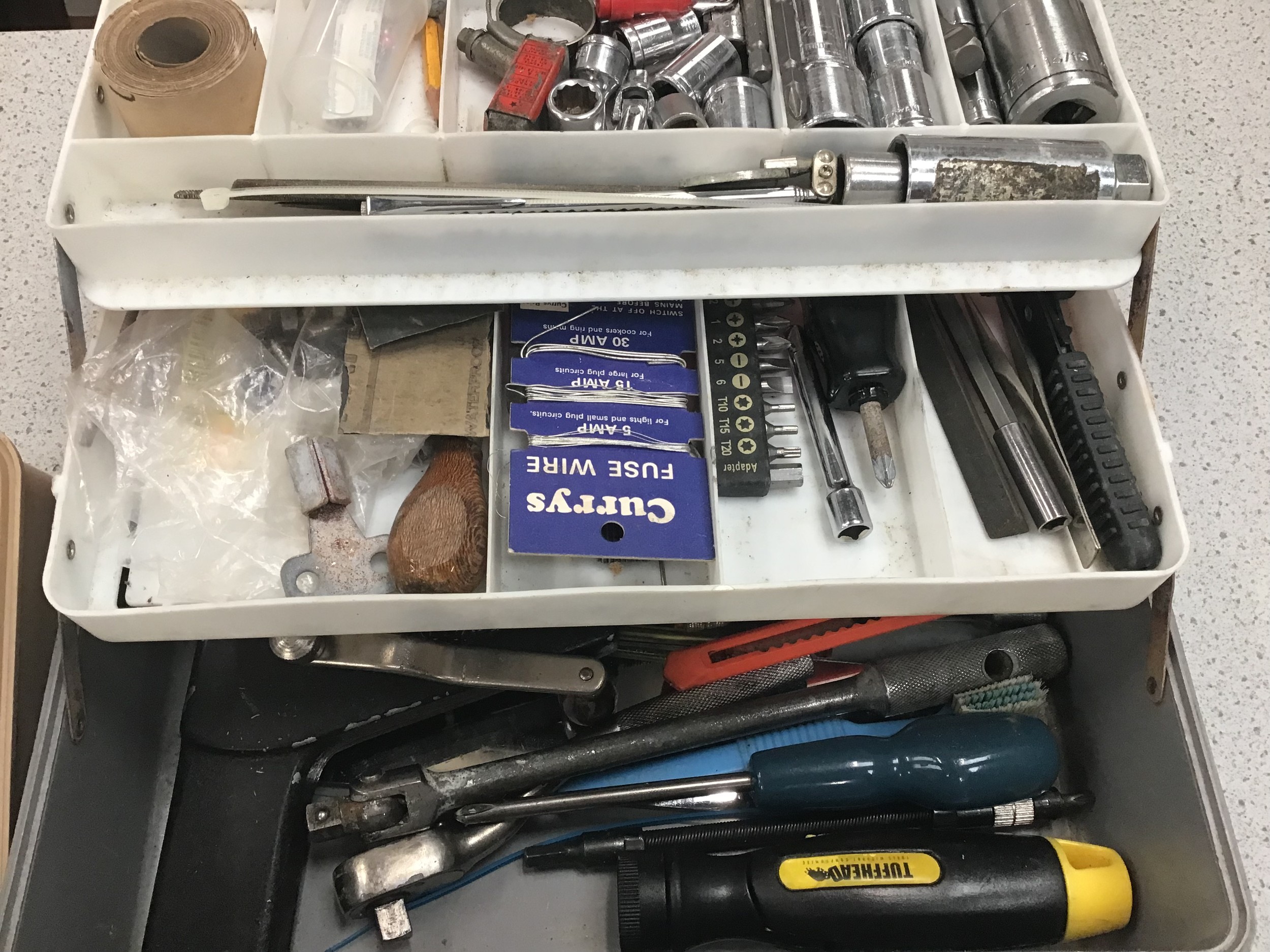 3 plastic tool boxes with various tools. - Image 4 of 4