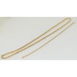 9ct gold rope chain and bracelet chain 46cm total weight 3.5gm