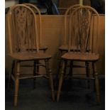 Set of 4 stick back farmhouse chairs