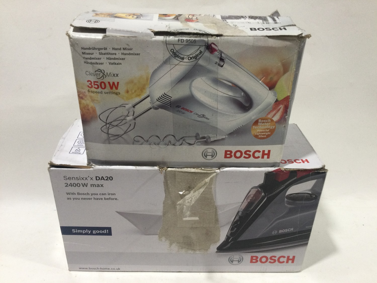 Shop display item Bosch DA20 iron and Bosch clever mixer boxed (2) untested