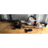 Ryobi OGS1820 hedge trimmer & Ryobi OBL1801 leaf blower c/w batteries and charger