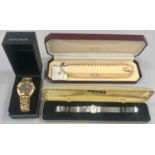 Sekonda boxed ladies wristwatch together with an Orisa Swiss ladies wristwatch and two pearl