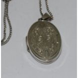 A large Celtic designed 925 silver locket.