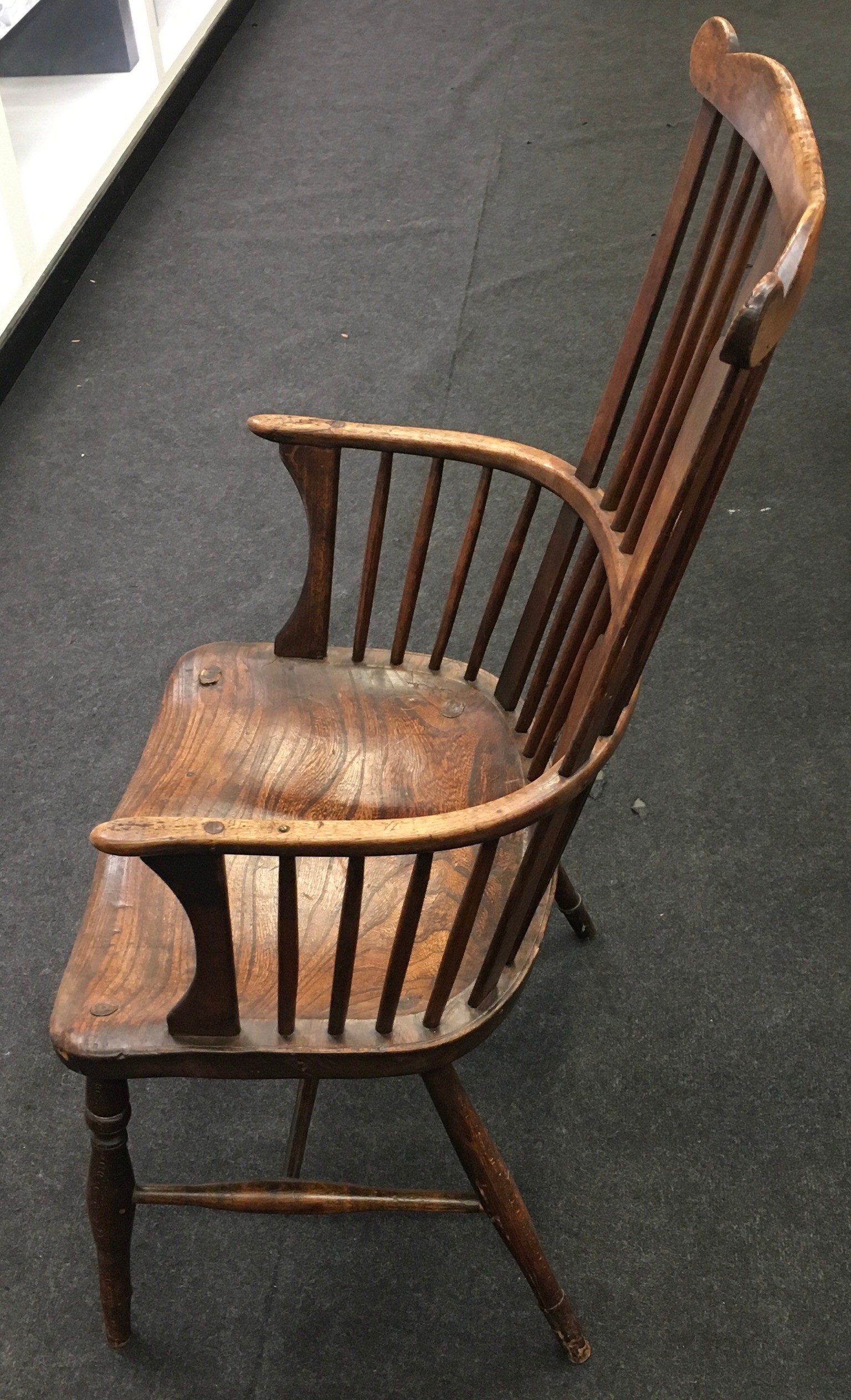 Antique Thames Valley Windsor armchair with elm seat. - Image 2 of 6