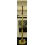 Onyx and brass pedestal lamp base. O/all height 165cm.