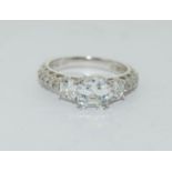 A sterling silver 925 CZ ring 'Tacori IV' , Size Q