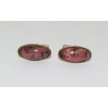 Russian silver gilt rhodocrosite cuff links.