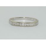 9ct white gold ladies diamond half eternity ring size U