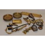 A box of brass items