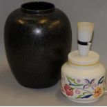 Poole Pottery large Calypso vase together with a small traditional lamp base (2)