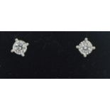 9ct white gold approx 0.75ct diamond ear studs.