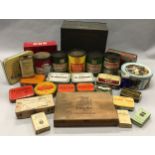 collection of vintage tins and boxes
