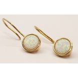 14ct gold on 925 silver large opal earrings.