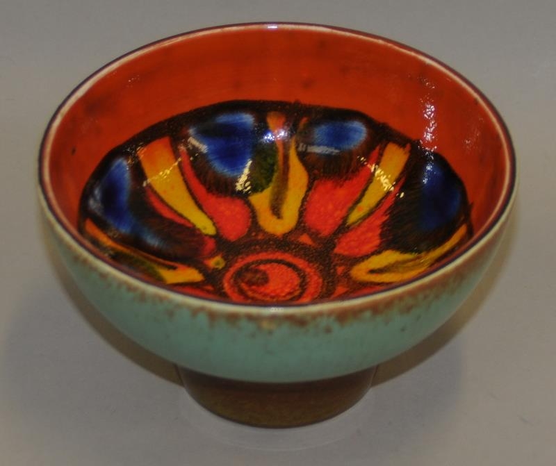 Poole Pottery Barbara Linley Adams fox together with a Delphis footed bowl (2) - Image 3 of 3