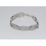 A silver and cz channel style bracelet.