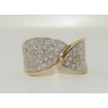 A 9ct gold ring, size M 1/2, 1 cwt.
