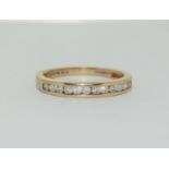 9ct gold ladies chanel set diamond eternity ring size M