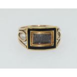 Georgian 1807 gold mourning ring with inscription, Size N