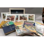 Collection of vintage items with a motoring interest including books, magazines and framed &