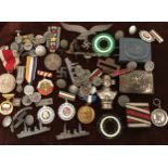 A box of German badges etc.