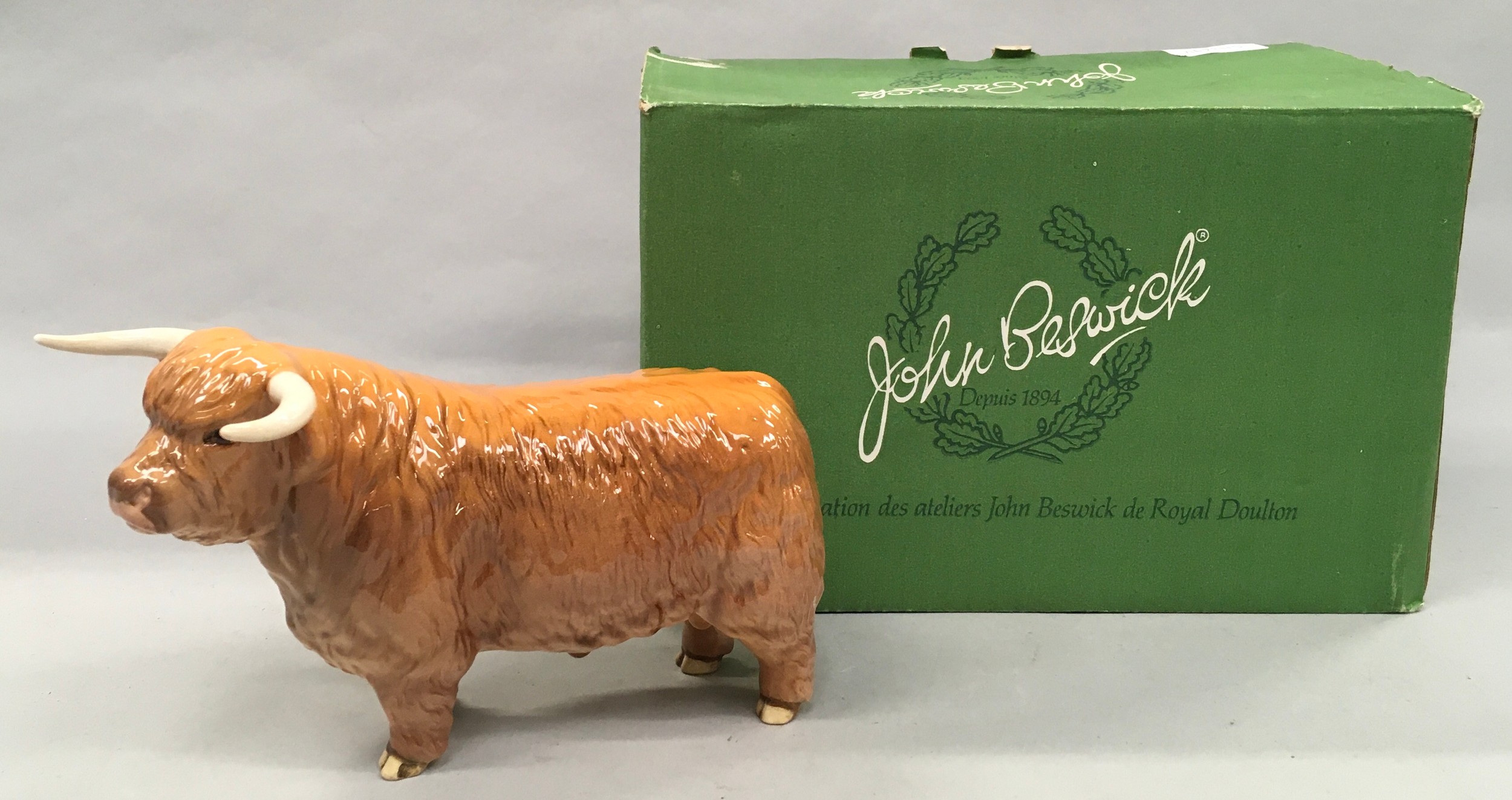 Beswick highland bull boxed.