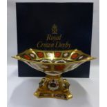 Royal Crown Derby Old Imari large dolphin footed centrepiece. 14.5cm tall x 27cm across. In original