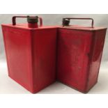 Pair of vintage petrol cans marked SM & BP Ltd