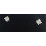 9ct white gold approx 0.5ct diamond ear studs.