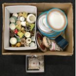 A box of various china.