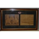 Framed photographs of Jesus College Cambridge rowing eight from 1911. Overall size 29" x 16.5"