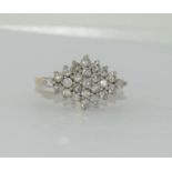 Diamond approx. 1.20ct Total 9ct gold ring, size Q