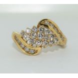 18ct gold ring, Size M 1/2, 85 point, 4.6gm.