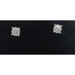 9ct White gold 0.5ct total diamond stud earrings