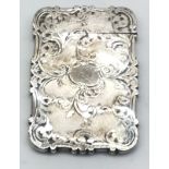 Silver embossed calling card case by "Nathanial Mills" 547gm