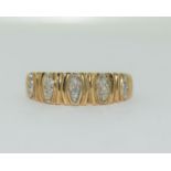 9ct gold and diamond ring, Size P