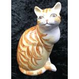 Poole Pottery interest Tony Morris cat fully marked & signed to base 1987, 5.25" high.