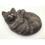 Poole Pottery stonewaresleeping cat by Barbara Linley Adams 8.5" length, fully marked & signed to