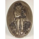 Poole Pottery hard to find Stoneware "Joanna" plaque 10" high, fully marked & signed to reverse, and