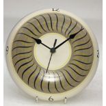 Poole Pottery Studio Freeform style clock by N. Massarella fully marked & signed to reverse 1/1, 8.