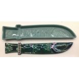 Poole Pottery Robert Jefferson wall hanging dagger together with a dagger shaped tray (2)